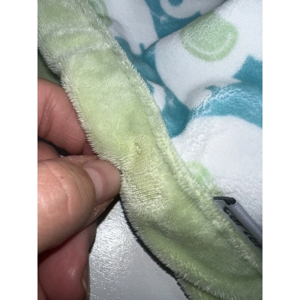 Carters 2016 Elephant Lovey Security Blanket Blankie Green Blue Soft